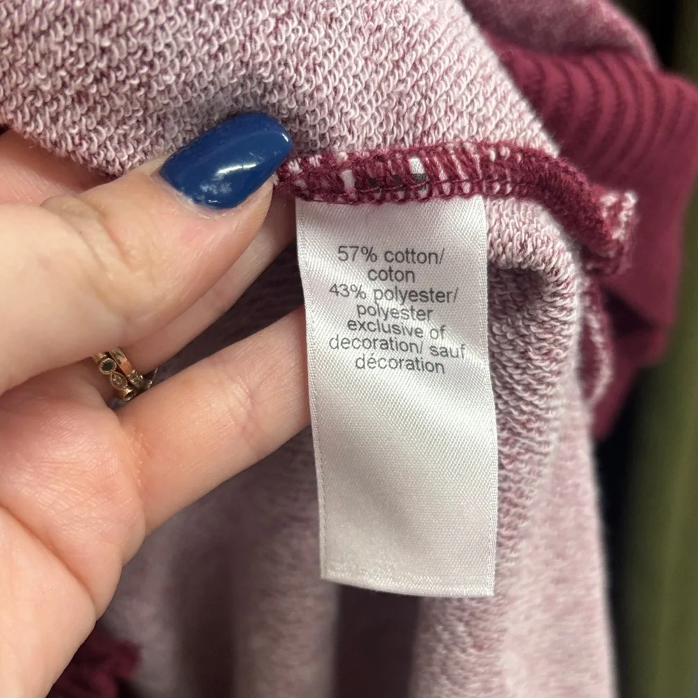 Maurices Maroon Lace Up‎ Detail Sweatshirt Pullover Size 4X